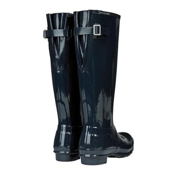 Hunter Original Back Adjustable Navy Gloss High Rainboots (Size 6) - Picture 1 of 1